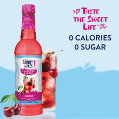 Jordan's Skinny Mixes cherry syrup in tea creates a cafe-inspired, low-calorie drink.