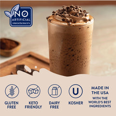 Dessert drizzle with Jordan's Skinny Mixes Chocolate Mocha Syrup
