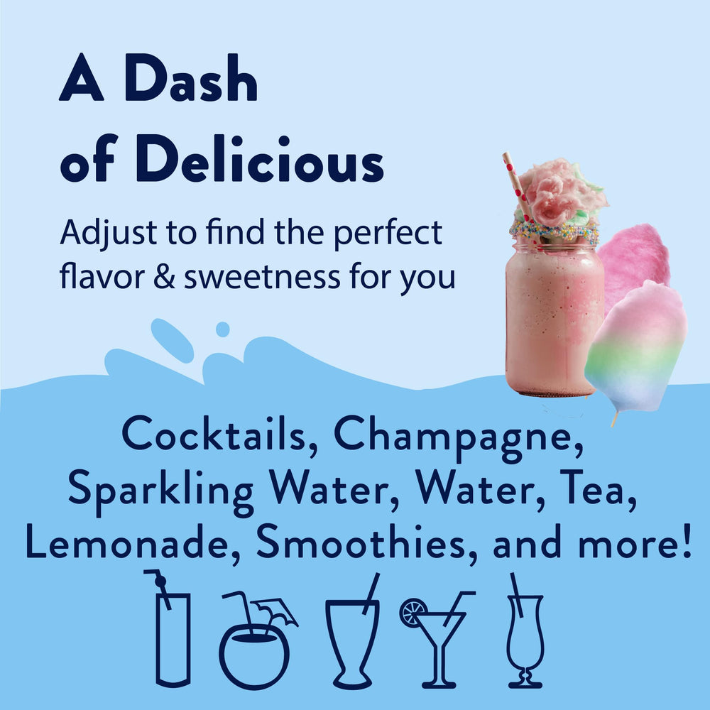 Jordan's Skinny Mixes Cotton Candy syrup bottle label close-up.