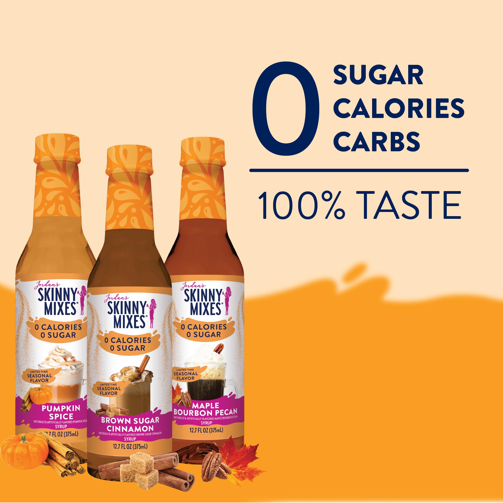 Jordan's Skinny Mixes fall syrup latte photo shows silky texture and flavor potential.