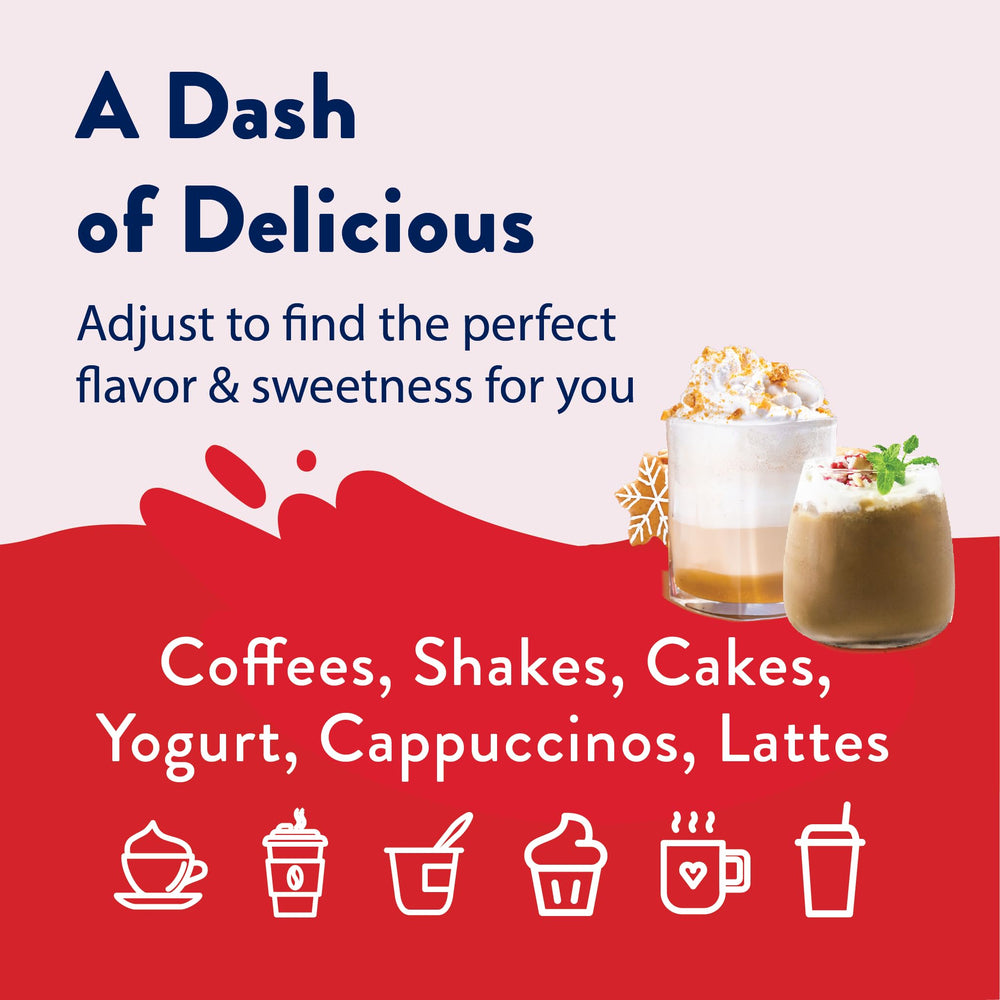 Jordan's Skinny Mixes kitchen setup with holiday flavor syrups, ready for festive beverages