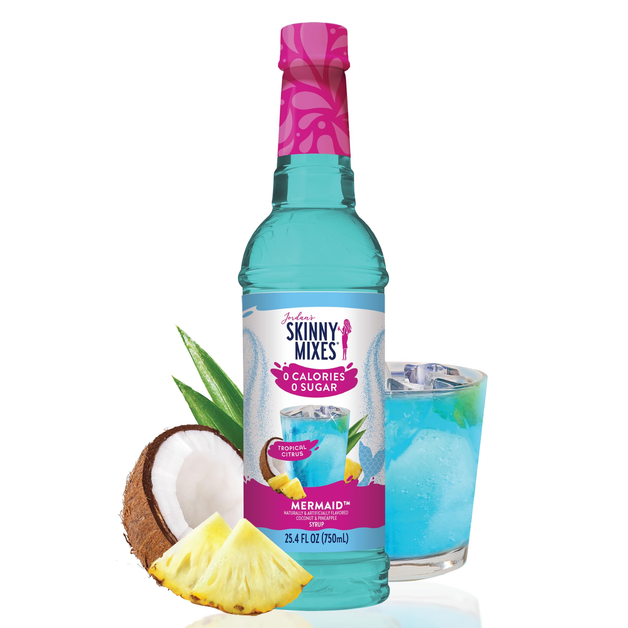 Jordan's Skinny Mixes Mermaid Syrup bottle boosts tropical flavor with zero calories.