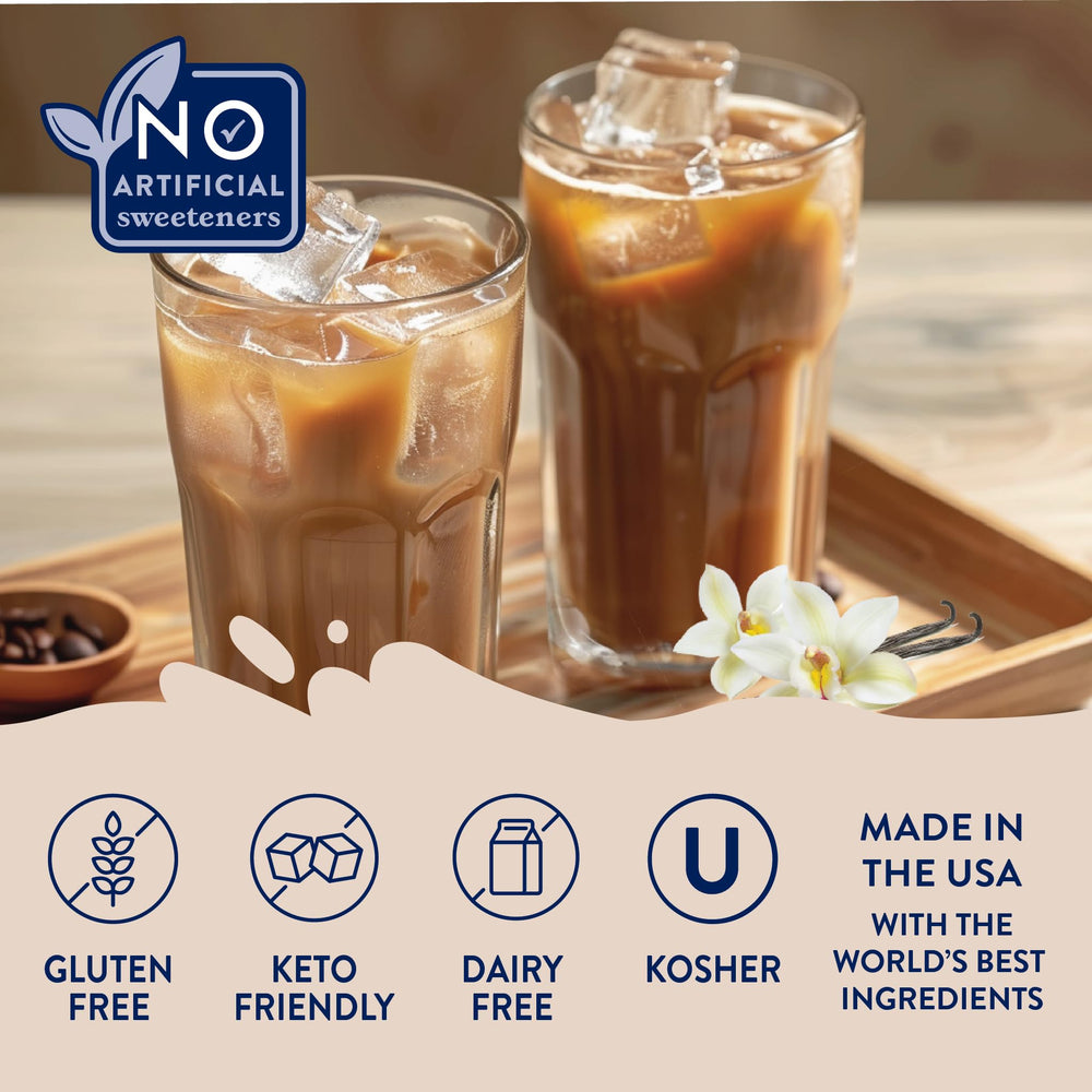 Protein shake with sugar-free syrup for flavor