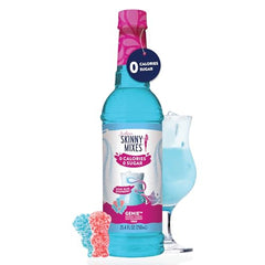 Glass with Sour Blue Raspberry syrup from Jordan's Skinny Mixes