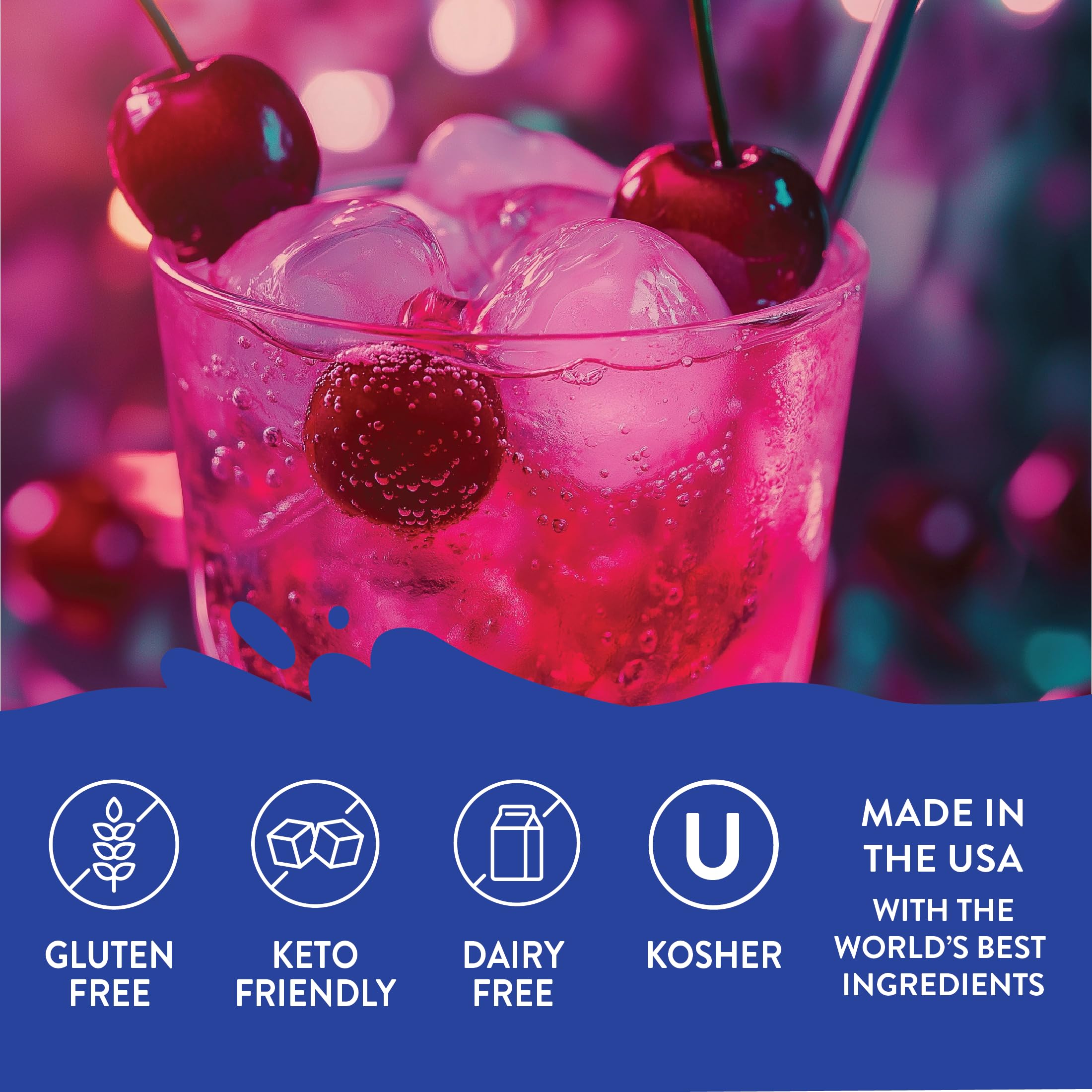 Sparkling water with Jordan's Skinny Mixes syrup for a bright sugar-free fizz.