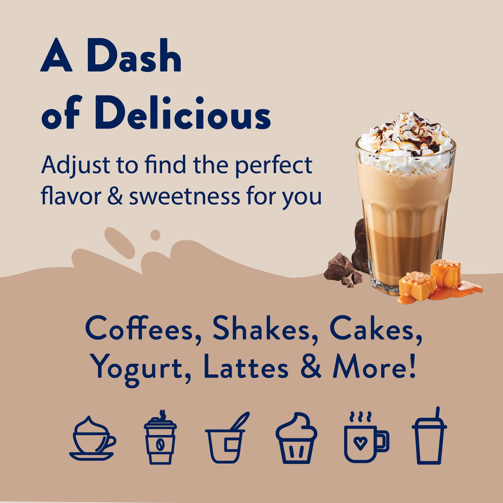 Jordan's Skinny Mixes sugar free coffee syrup pours into hot coffee for rich taste.