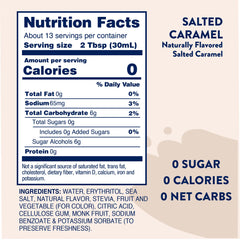 Jordan's Skinny Mixes Sugar Free Salted Caramel pour adds smooth, zero-calorie sweetness to lattes