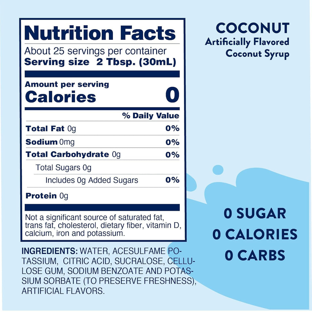 Jordan's Skinny Mixes Tropigal syrup bottle front; vibrant flavor for beverages