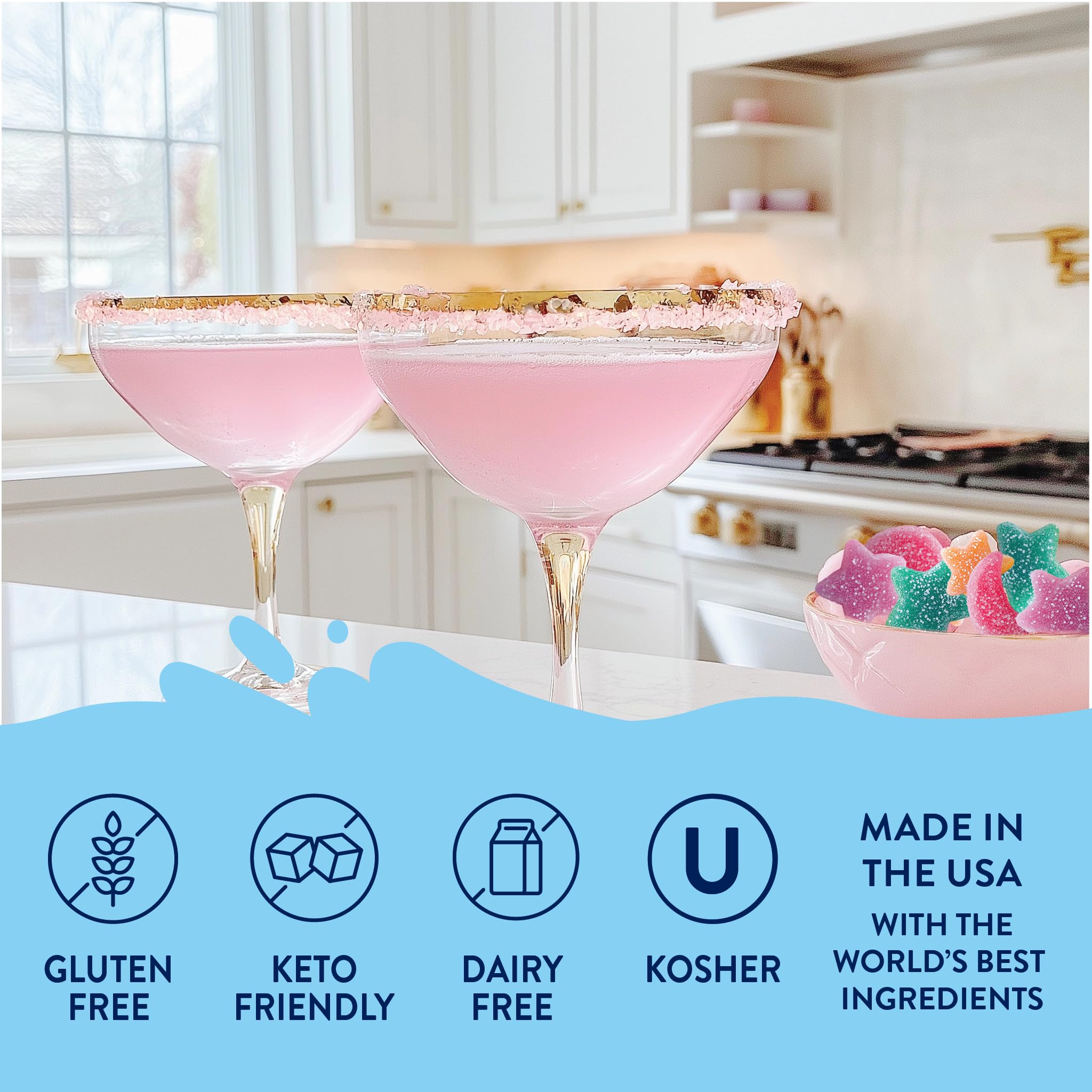 Jordan's Skinny Mixes Tropigal Syrup bottle adds a refreshing, fruity note to beverages.