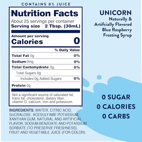 Jordan's Skinny Mixes Unicorn Syrup being poured for low-calorie beverages