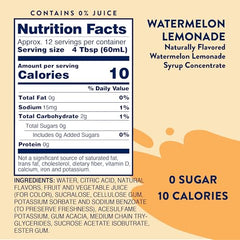Pouring Jordan's Skinny Mixes Watermelon Lemonade Syrup for easy measurement