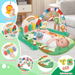 Joryuek baby gym mirror encourages self-discovery and visual tracking in green.