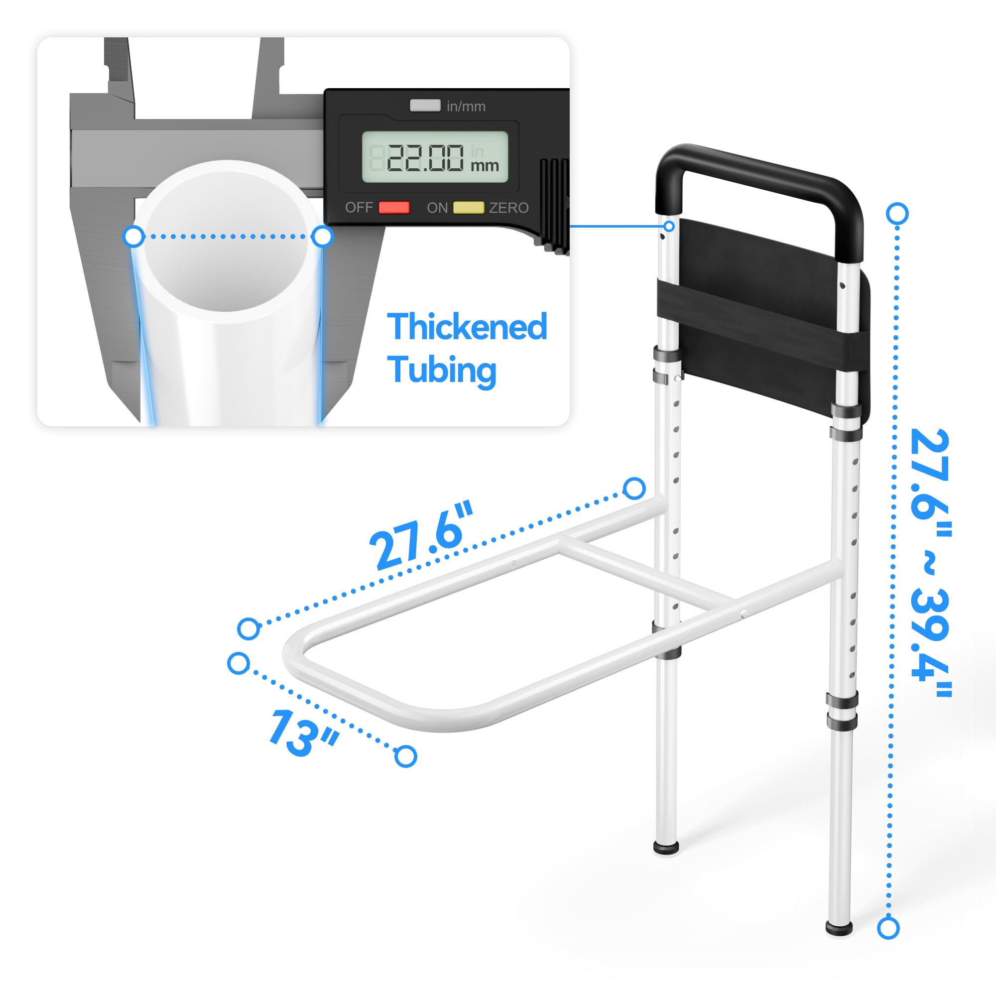 Josmimic bed base height range to fit various bed frames.