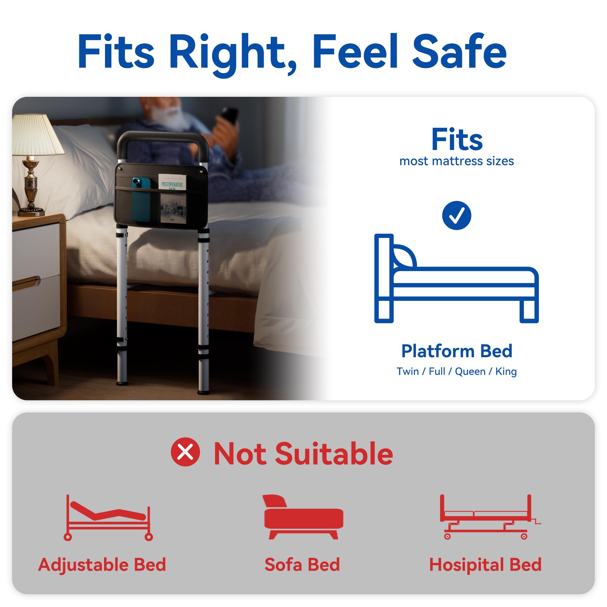 Tool-free setup enables quick installation without drilling.