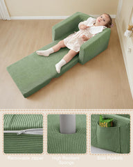 Jouha Toddler Chair foam support green delivers firm seating during playtime.