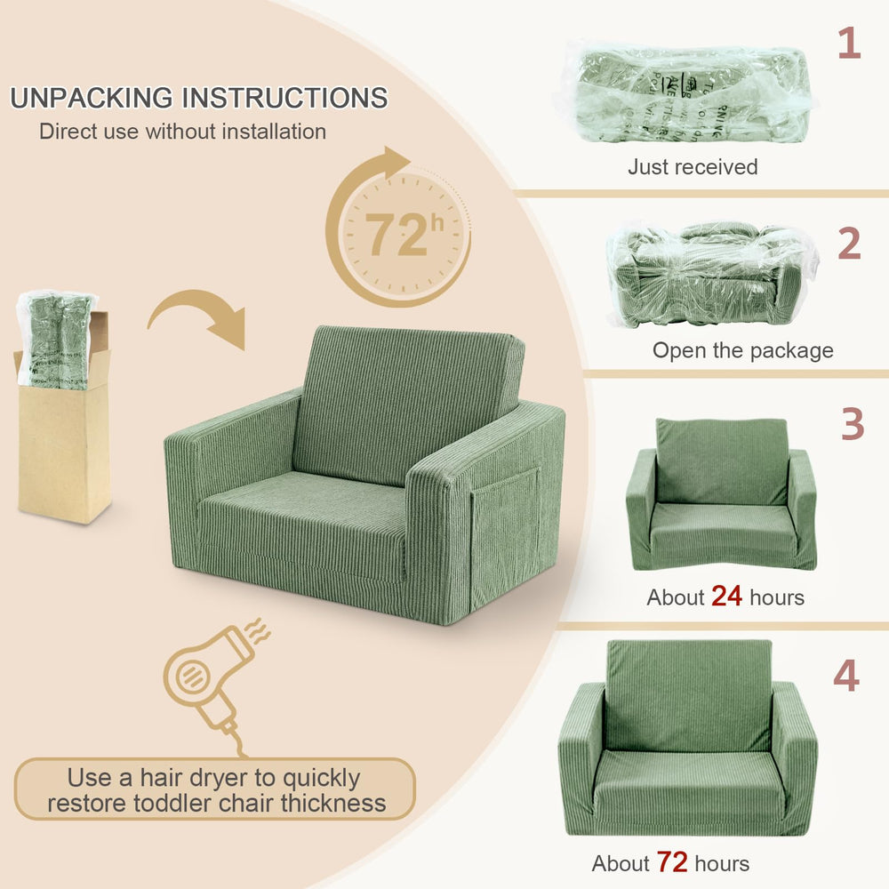 Jouha Toddler Chair fits living rooms and playrooms green for flexible spaces.