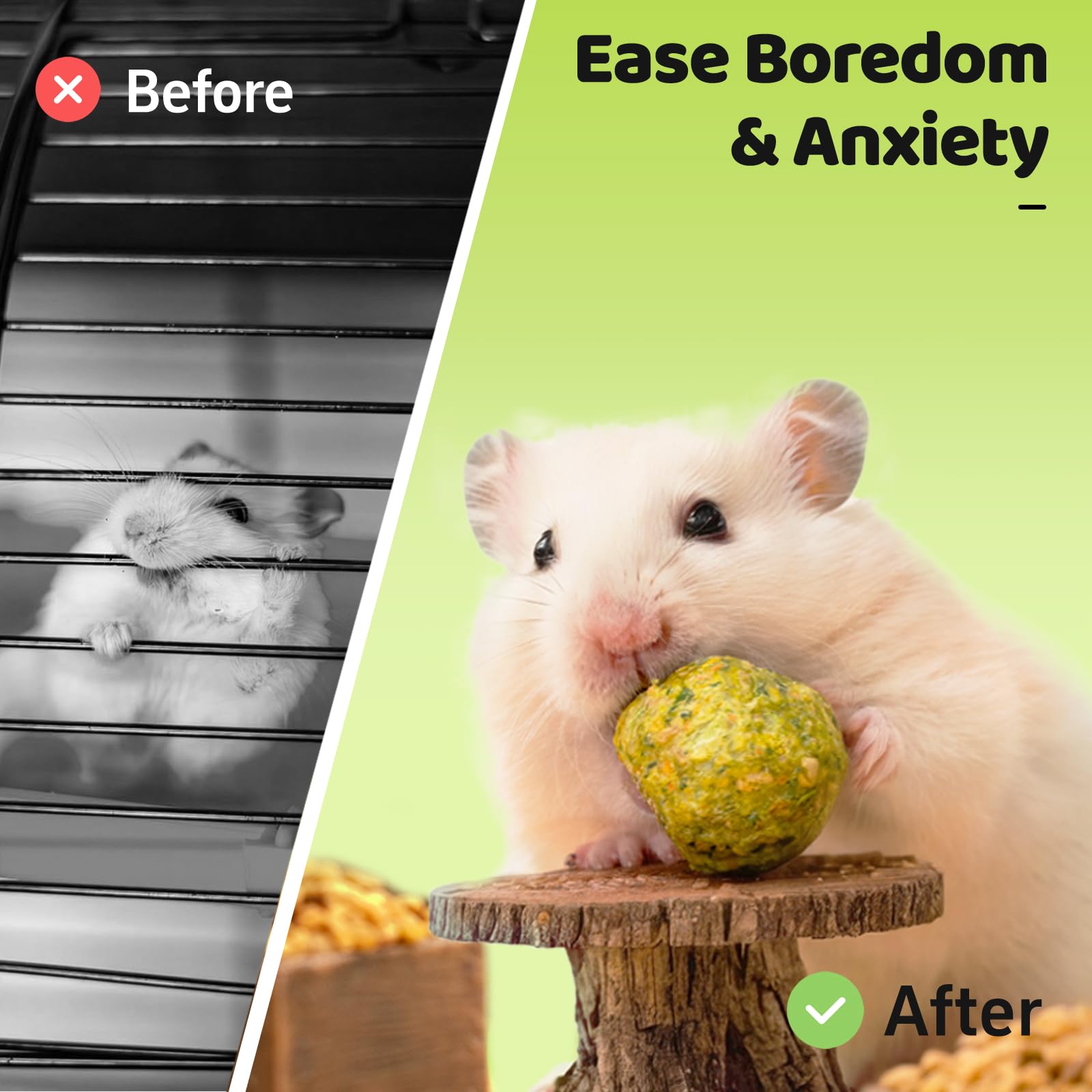 JOUSONTY hamster chew toys flower and grass biscuits promote gnawing and enrichment