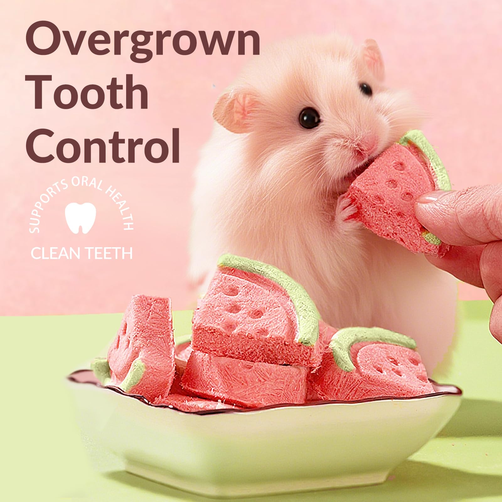 JOUSONTY hamster chew toys freeze-dried strawberries provide tasty treats and dental-friendly chewing
