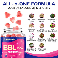 Jovariquethor Booty Gummies label closeup highlighting vegan formula and ingredients for daily use