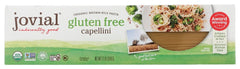 Jovial brown rice capellini pasta pack shows organic, gluten-free whole grain choice