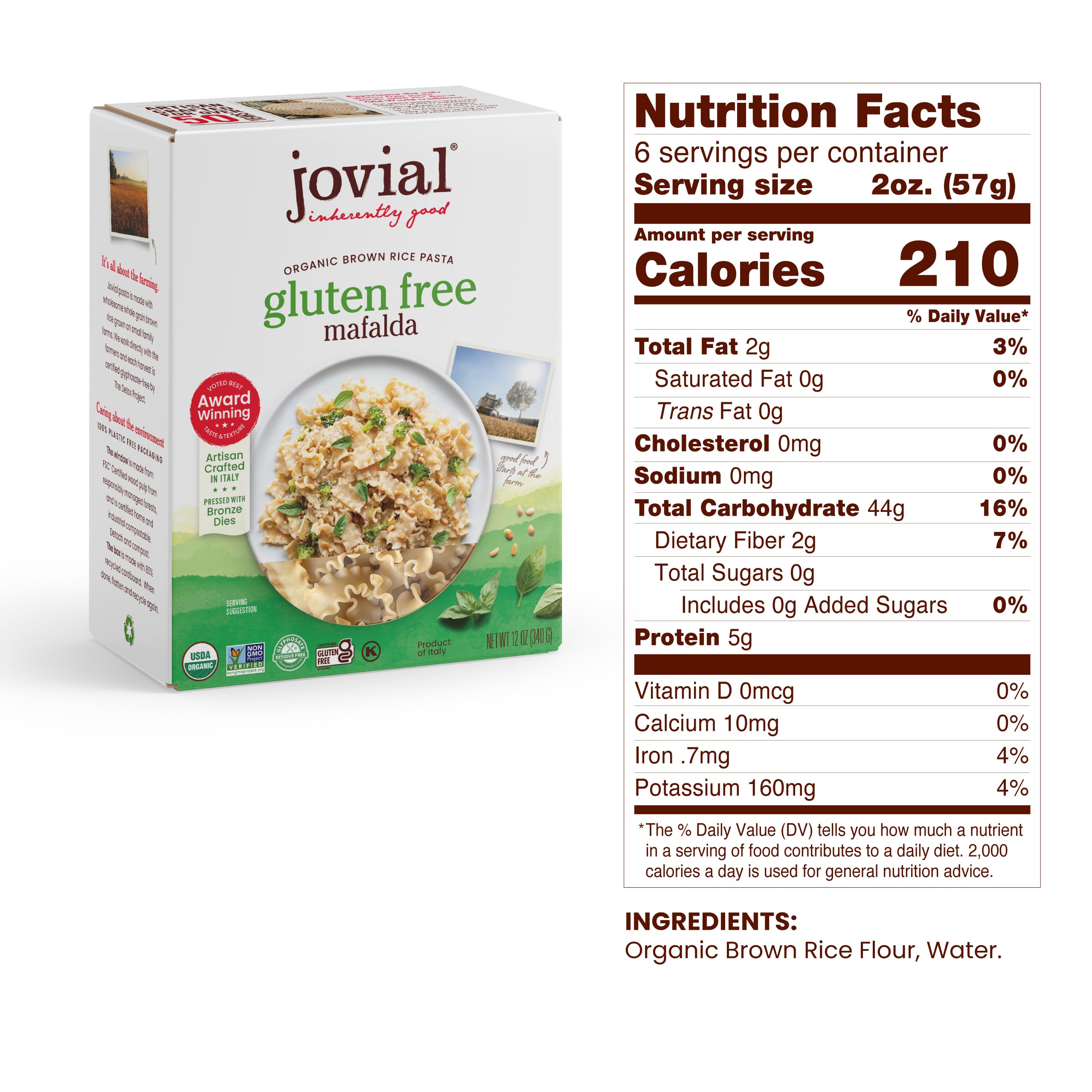 Jovial Mafalda cooked pasta al dente ready for your favorite sauce