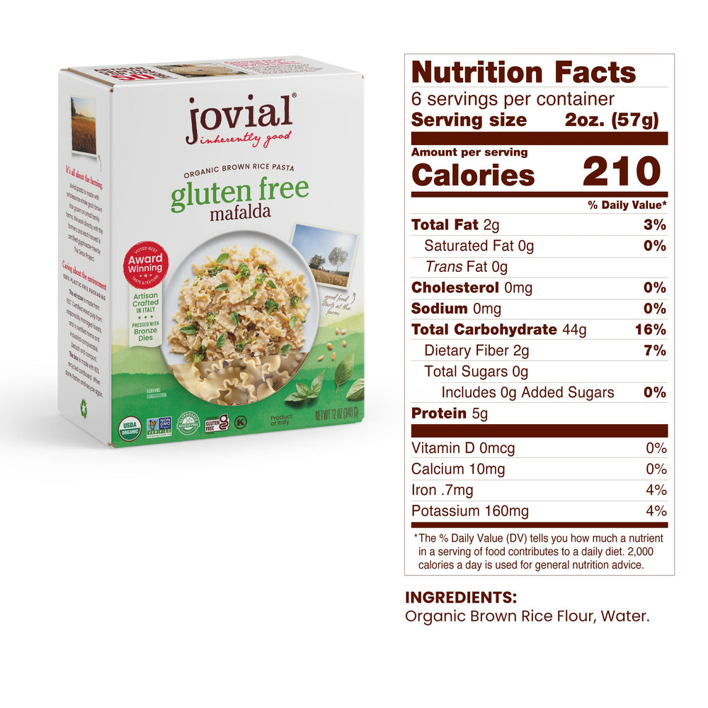 Jovial Mafalda cooked pasta al dente ready for your favorite sauce