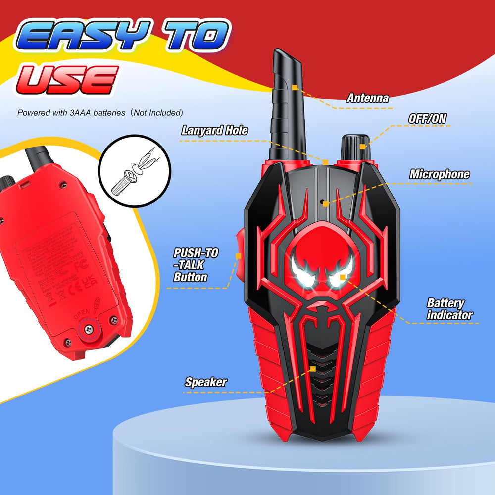 Push-to-talk simplicity makes JovialToyz walkie talkie easy for kids.
