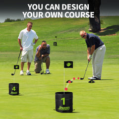 Jovizo 6-Hole Foldable Course shown ready for quick setup in outdoor space
