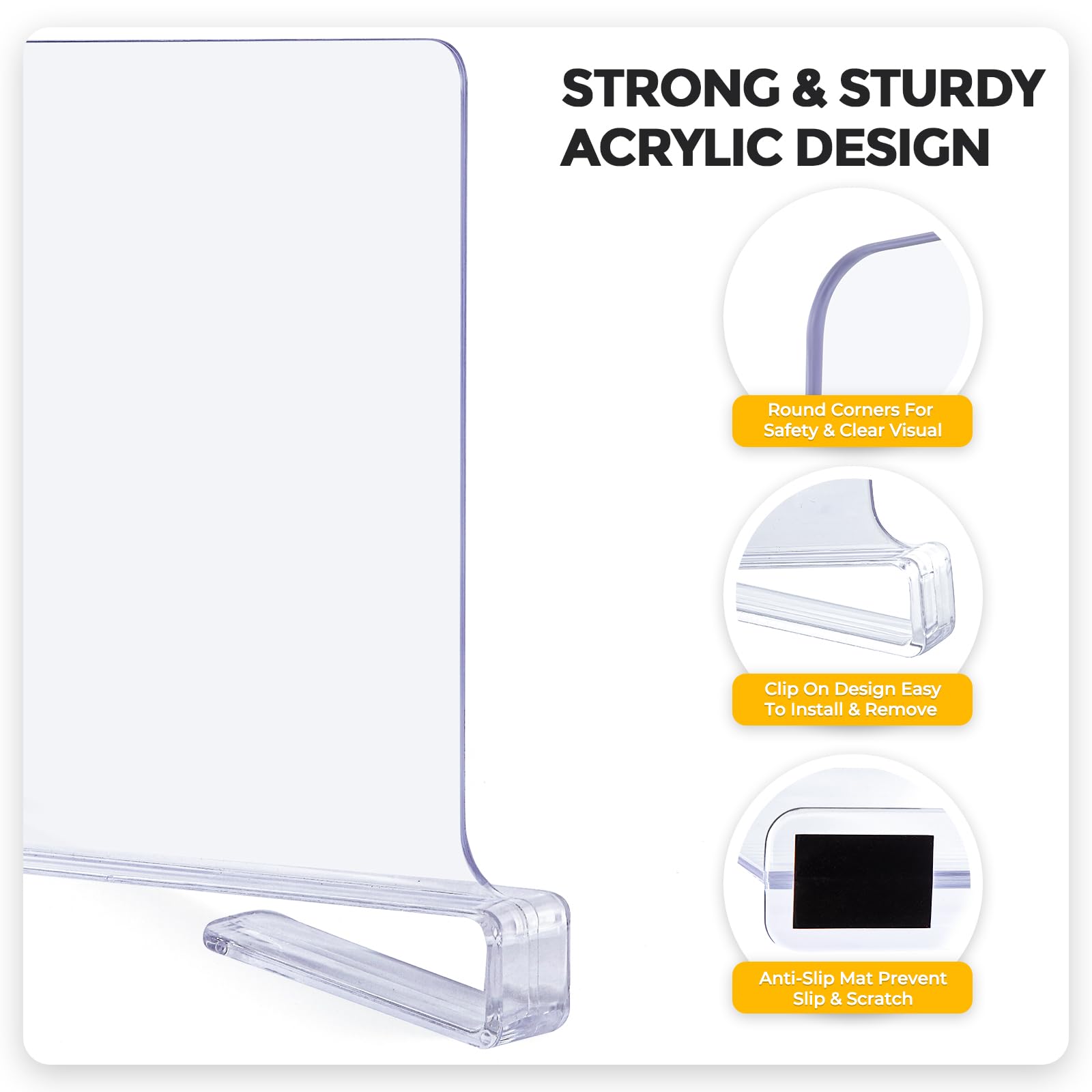 Joy Decor grip pad prevents movement on shelf divider