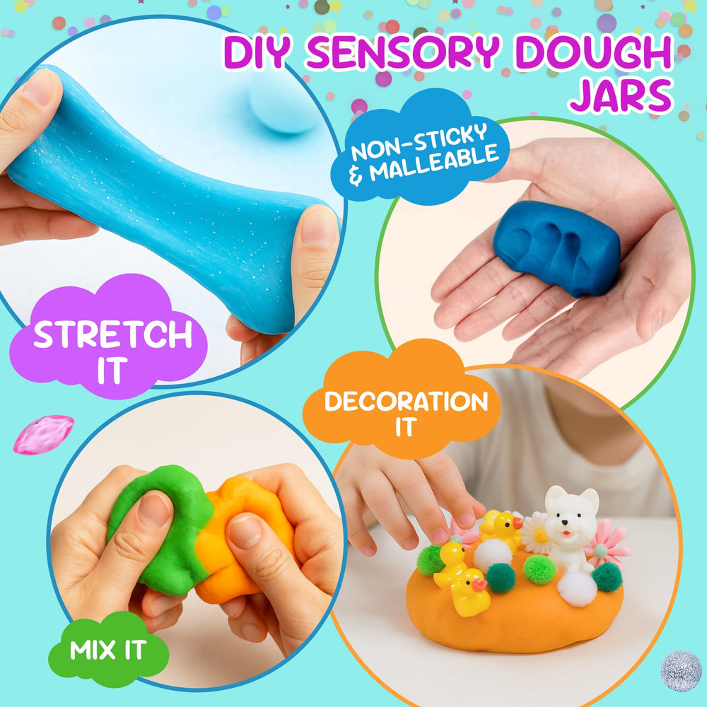 JOY SPOT! Happy Yard theme dough kit promotes imaginative play and dexterity.