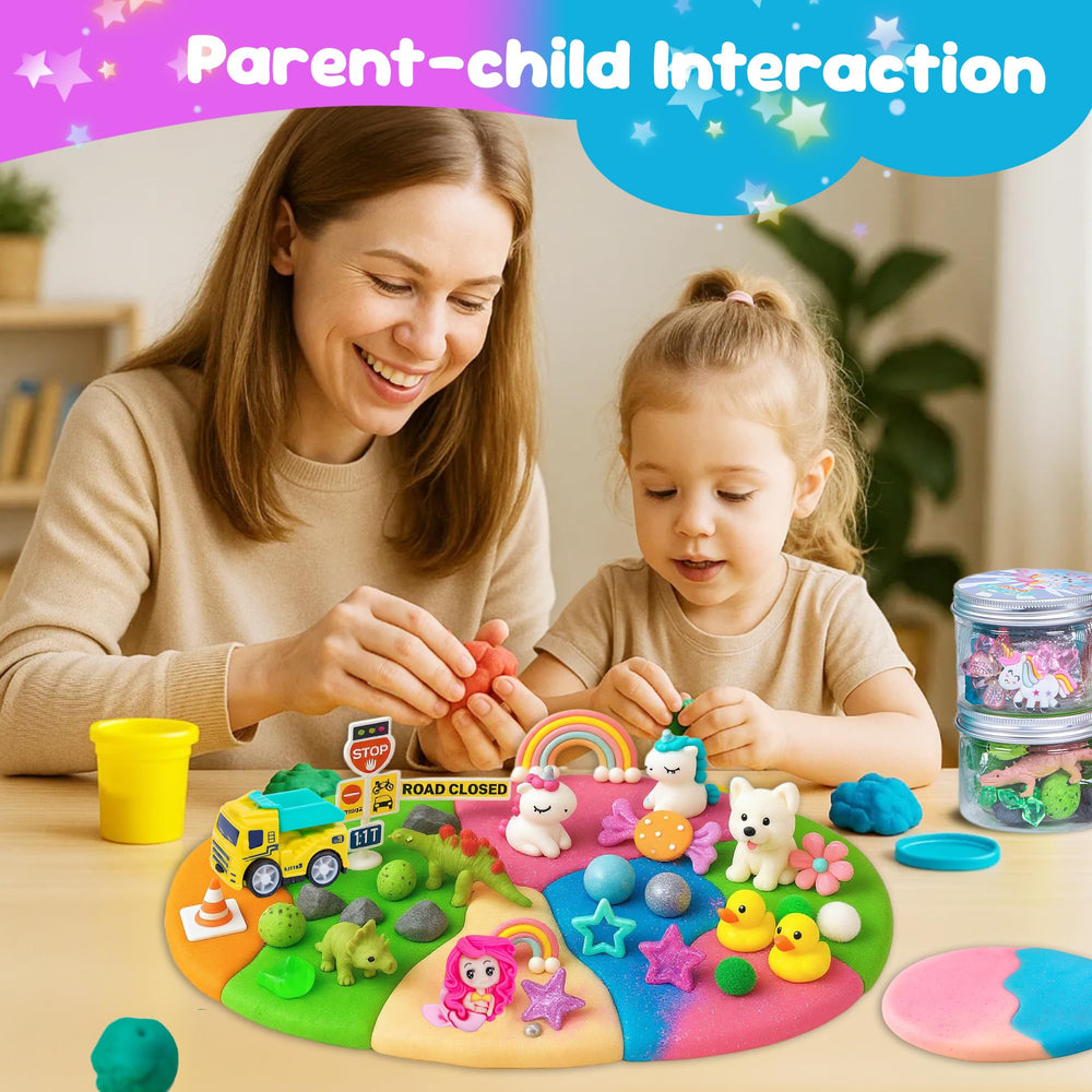JOY SPOT! Rainbow Play dough kit for color mixing and creative experimentation.