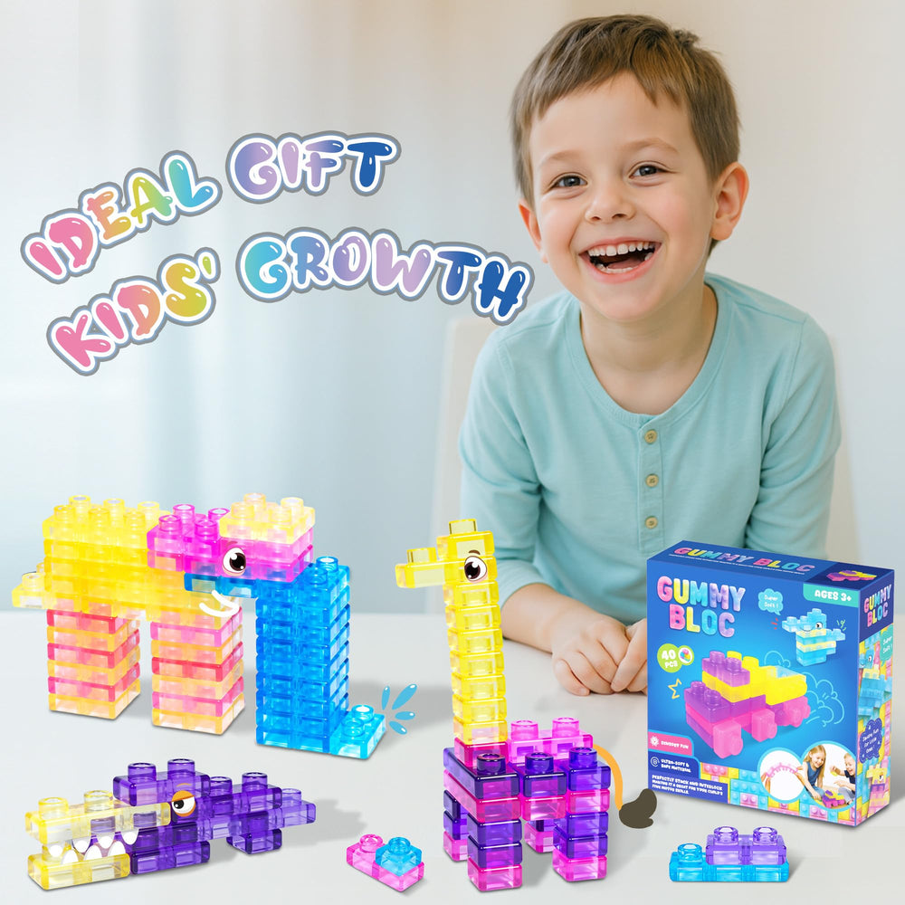 JOY SPOT! Easy-clean blocks for quick cleanup after messy play.