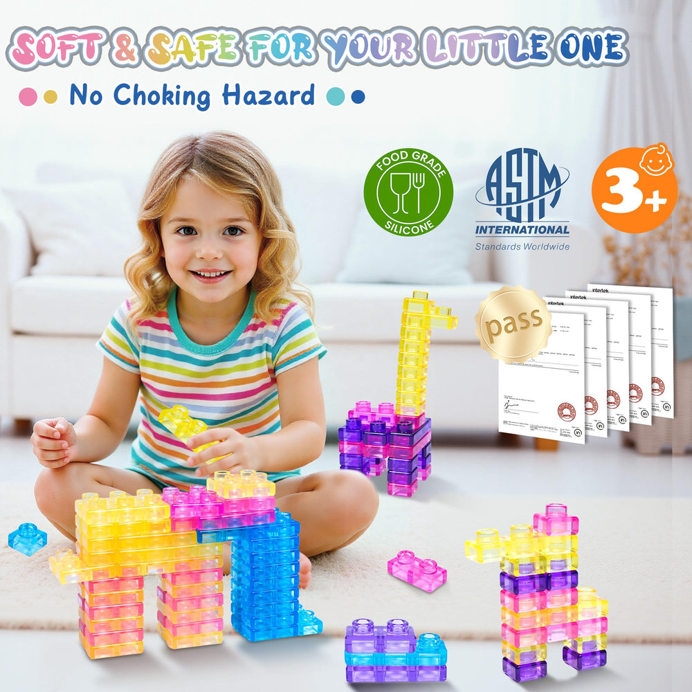 JOY SPOT! Soft rubber TPE blocks for safe, grippable hands during independent play.