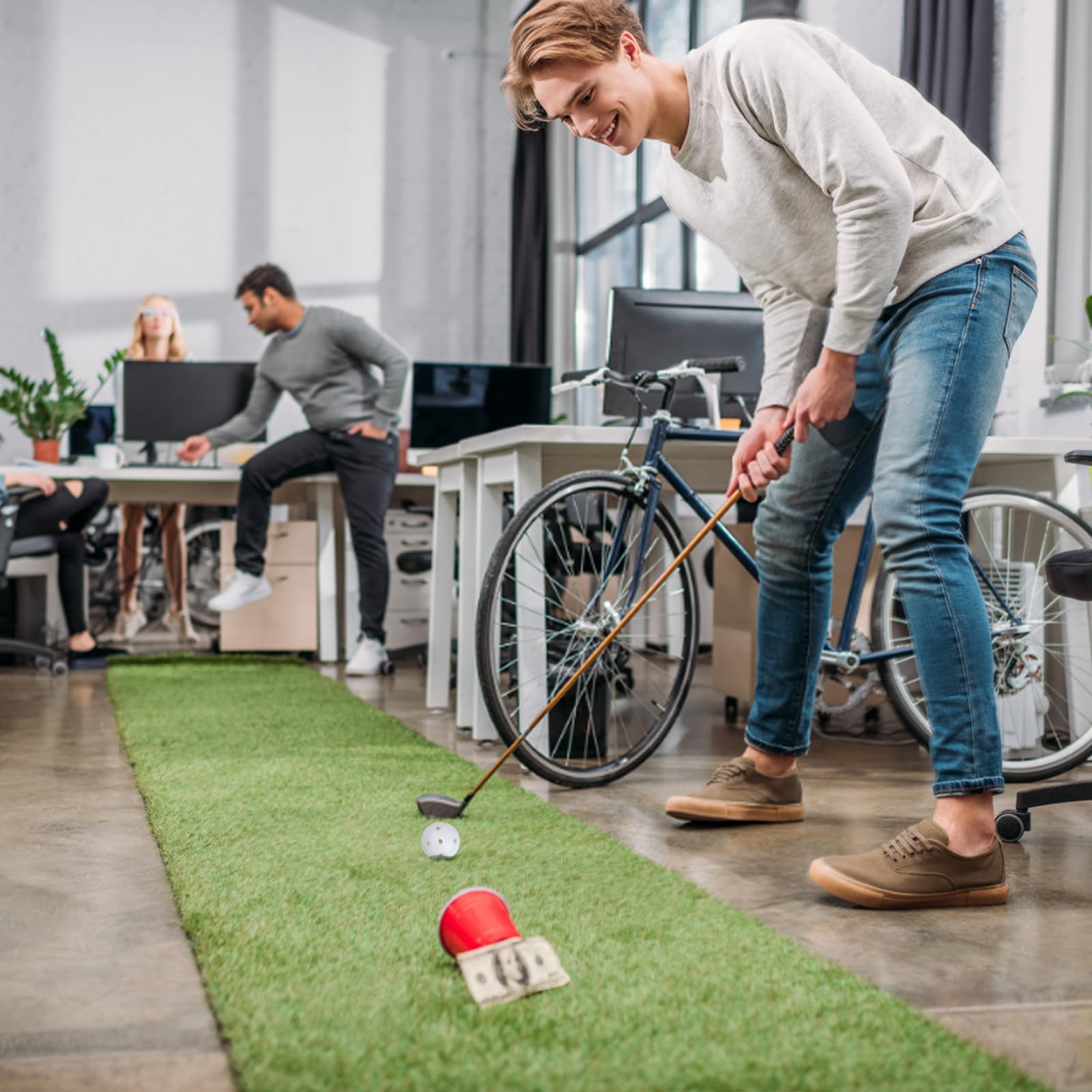 Joyberg pet-play golf balls double as toys during training.