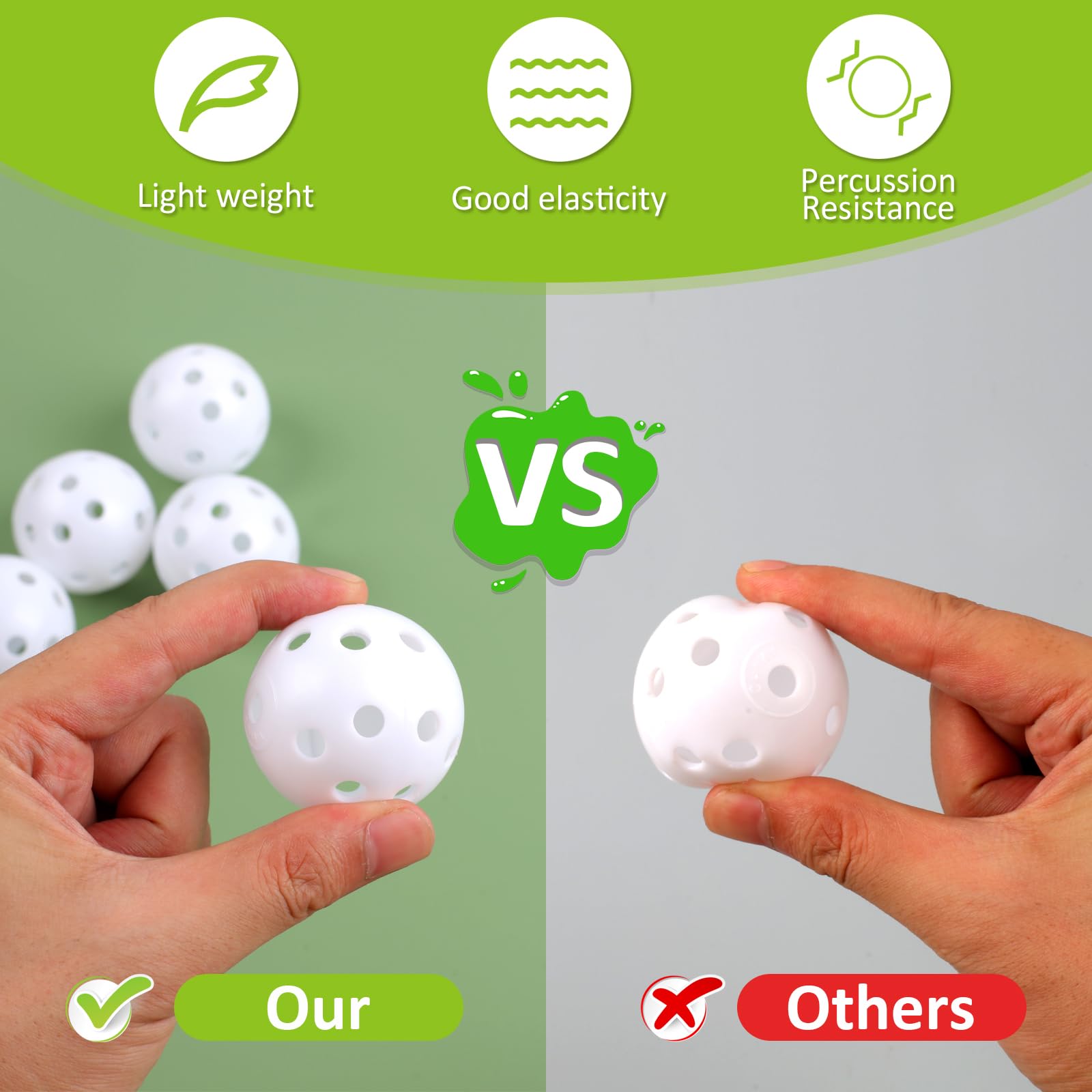Joyberg safe-for-pets mini golf balls minimize damage during play.