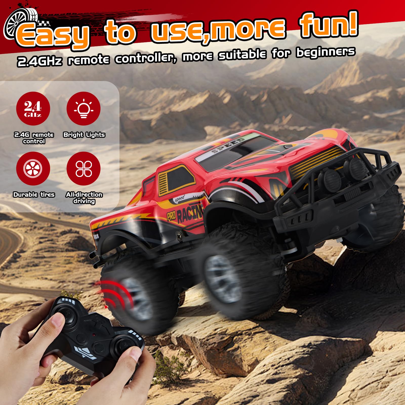 JOYBLI remote control off-road truck rear spoiler highlights stable handling