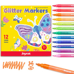 JoyCat 3mm glitter marker set in red to pink for bold rocks and crafts.