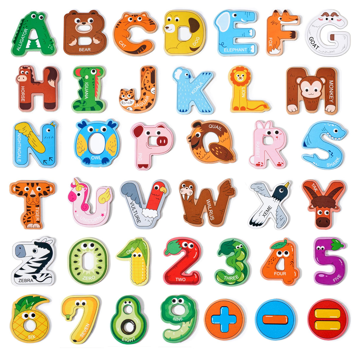 JoyCat letter A alligator magnets support early literacy and animal recognition.