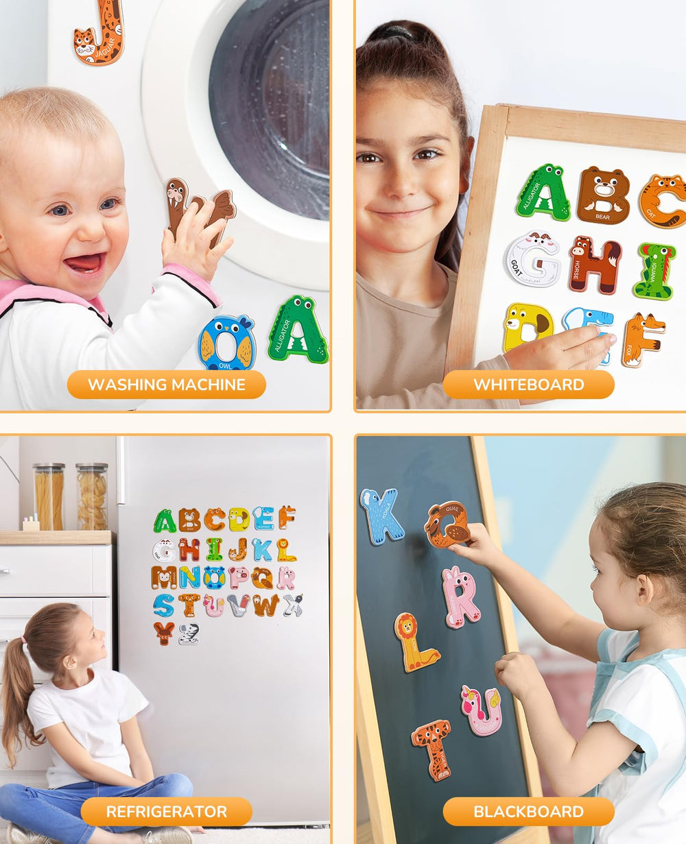 JoyCat Magnetic Letters E with elephant promotes counting and animal naming