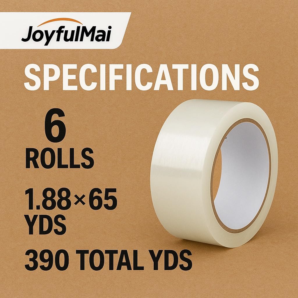 JoyfuIMaiMaiMai Clear Packing Tape roll 7 features reliable adhesion for cartons.