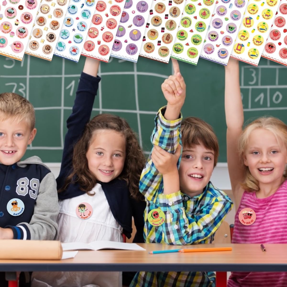 Joyful Artistry party-favor stickers suitable for celebrations