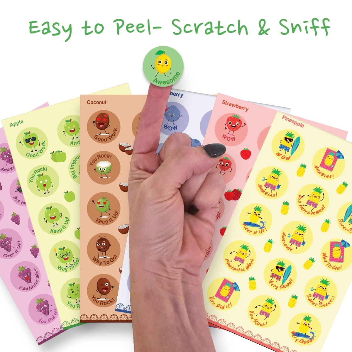 Joyful Artistry grape scratch and sniff sticker features a rich fragrance for activities.