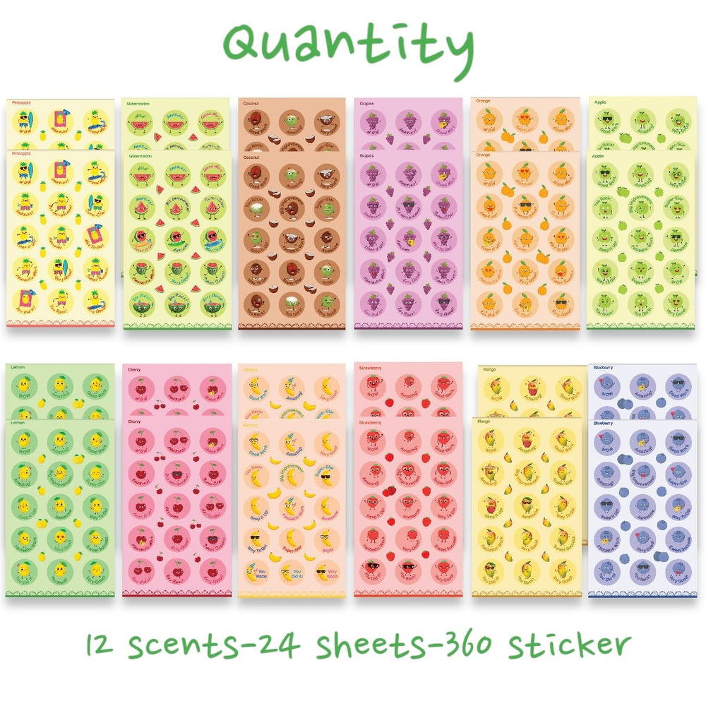 Joyful Artistry strawberry scratch and sniff sticker delivers a fruity scent for motivation.