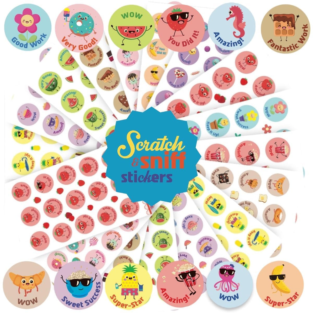 Joyful Artistry scratch-sniff stickers 24-sheet set for classroom rewards and crafts