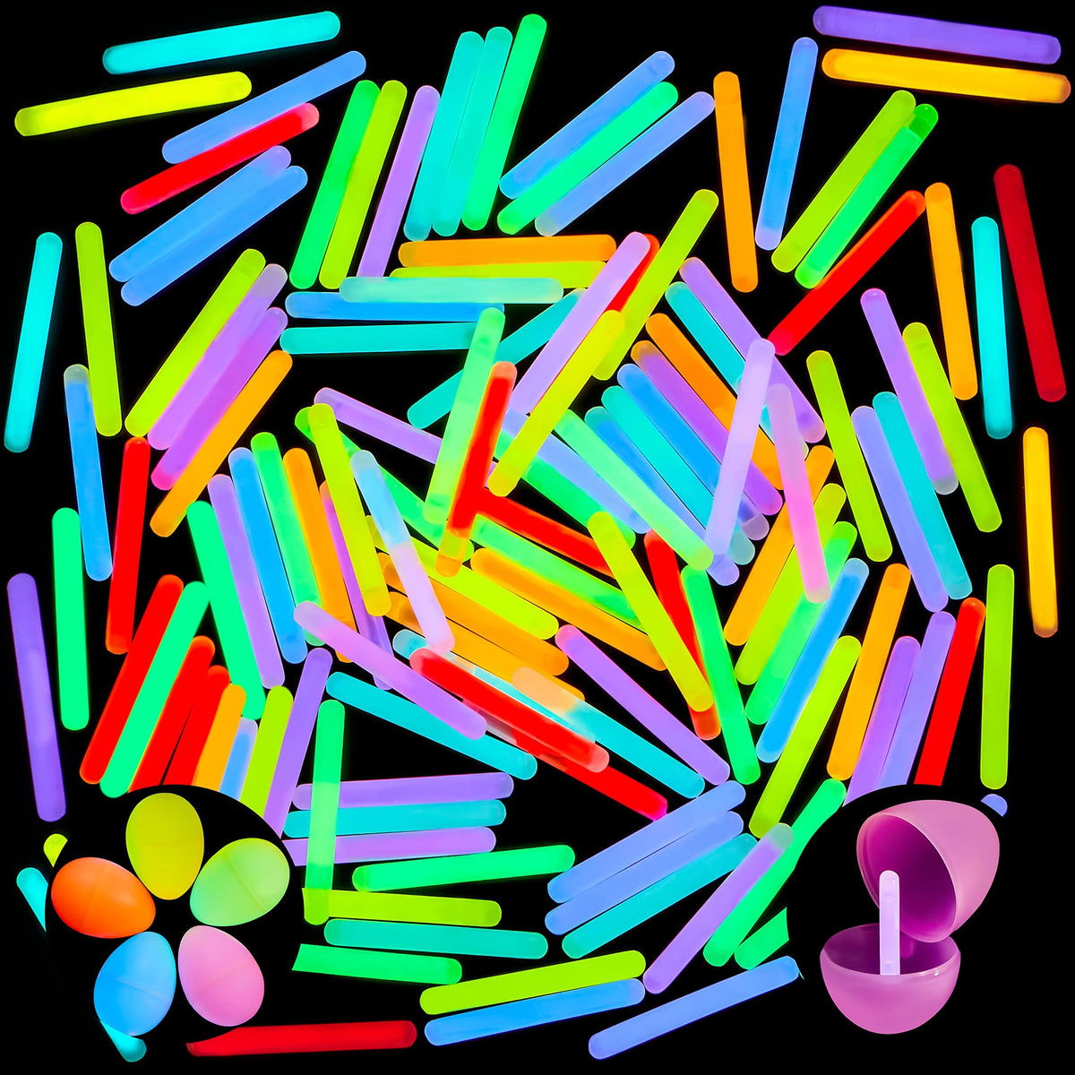 JOYIN 100 mini glow sticks pack for events with vivid colors and long-lasting glow
