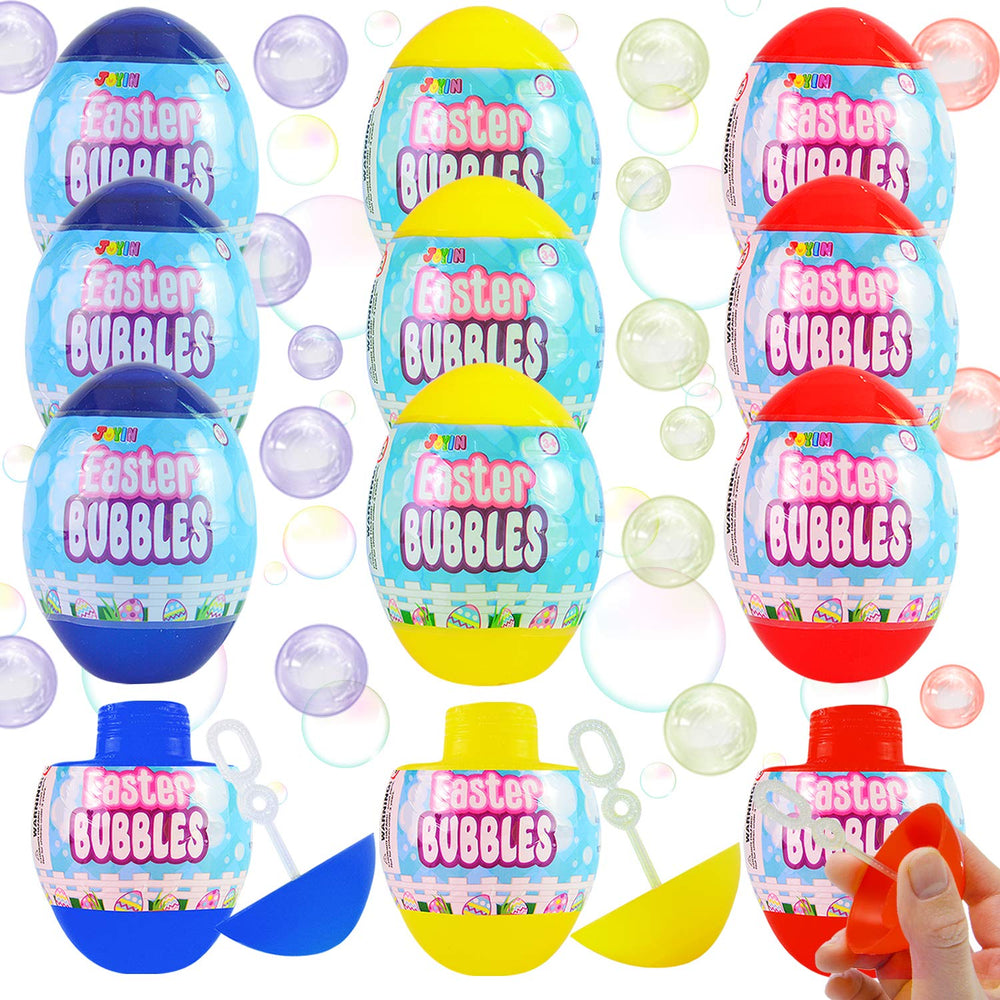 JOYIN 12 Easter Egg Bubble Wands inside eggs for egg hunt fun