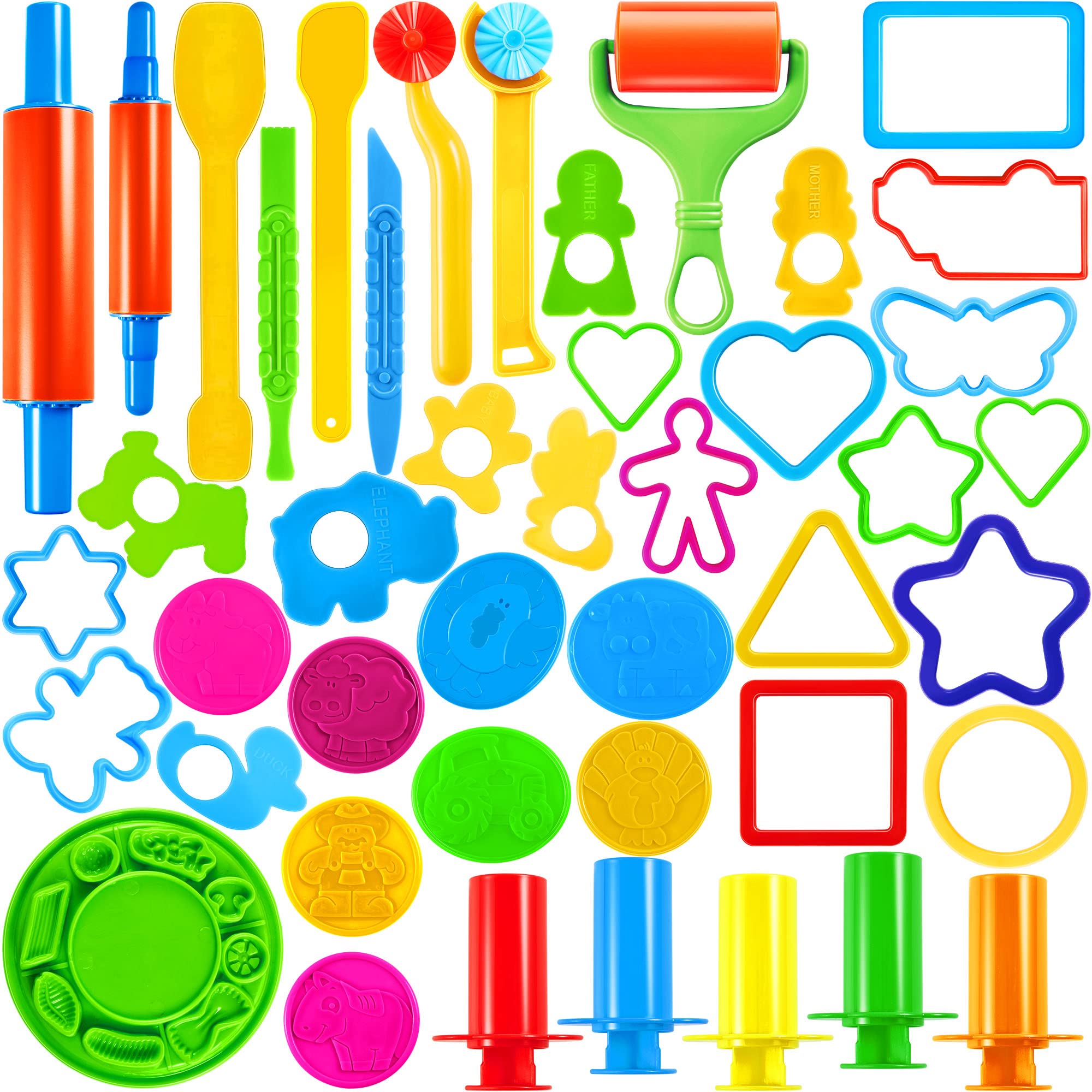 JOYIN 44-piece clay tools set front view for creative play and motor skill development.
