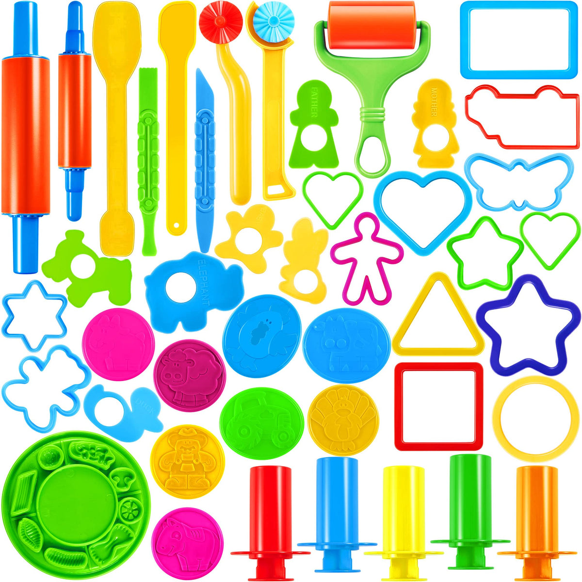 JOYIN 44-piece clay tools set front view for creative play and motor skill development.