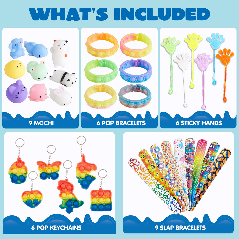 Joyin 9 Mochi toys showcased, soft, cuddly sensory items for calm, tactile play.