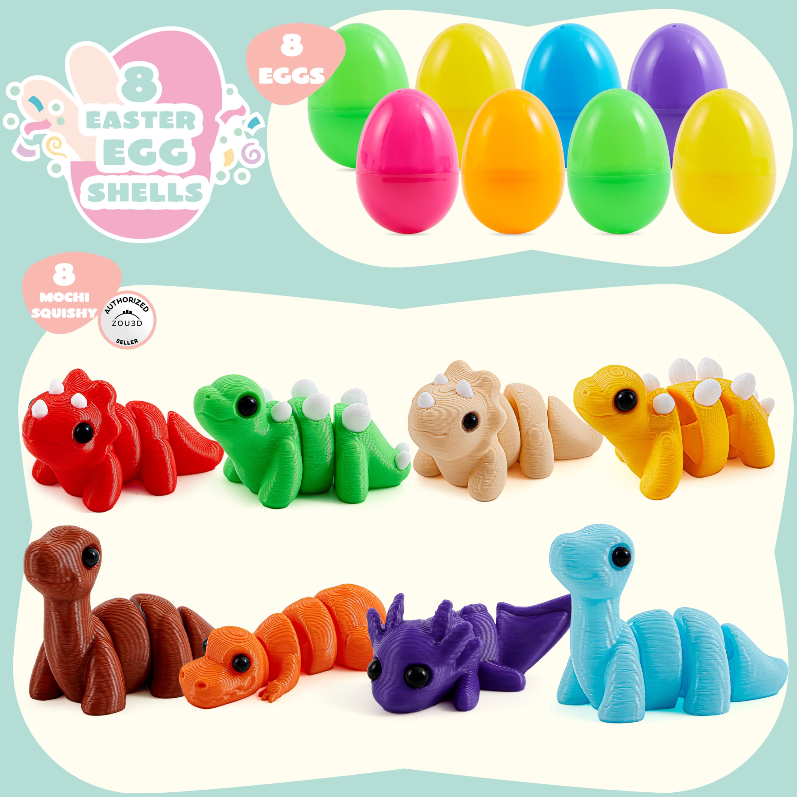 JOYIN articulated dinosaur mini toy shown, ideal desk decor and calming tactile play